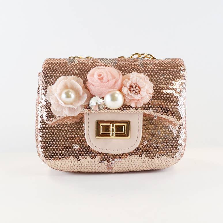 Rose gold best sale glitter purse