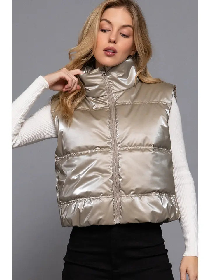 Champagne Puffer Vest