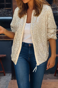 Sequin Zip-Up Jacket