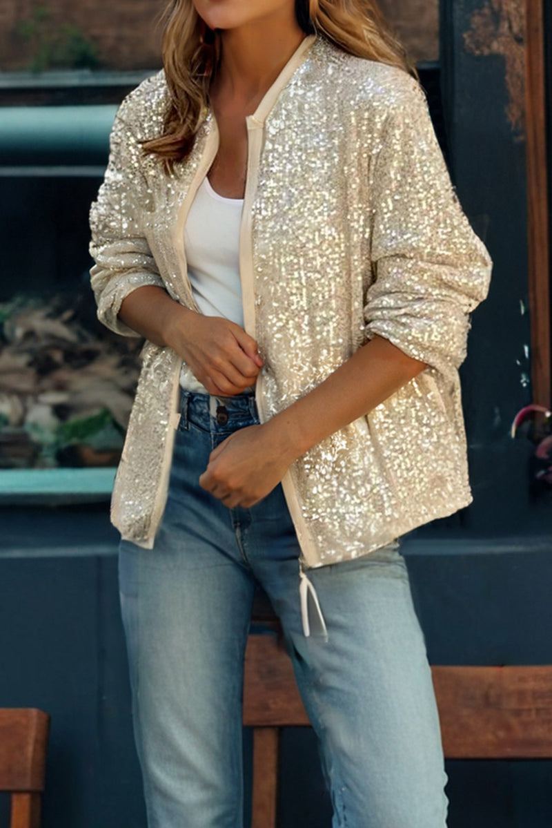 Sequin Zip-Up Jacket