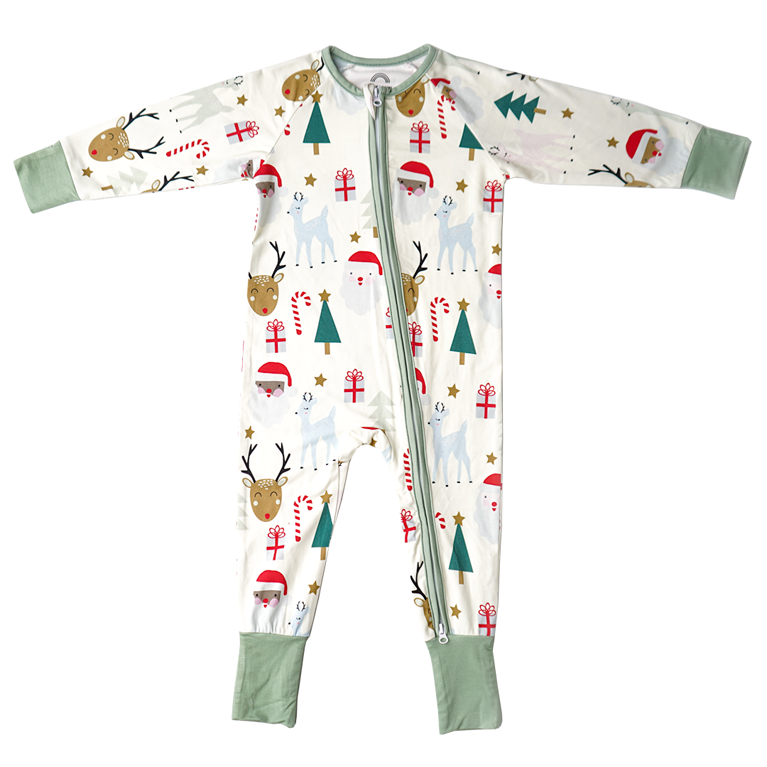 Santa & Friends Bamboo Pajama Romper